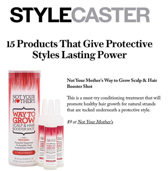 prmaria's tweet image. Catch @nymbrands Way to Grow Scalp &amp;amp; Hair Booster Shots in @stylecaster ’s “15 Products That Give Protective Styles Lasting Power” ✨ #longerhair #waytogrow #beautypr #stylecaster #notyourmothers #haircare ift.tt/2LhBzO5