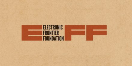A sticker of the EFF Logo