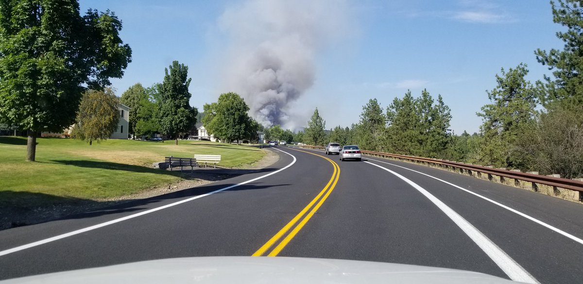 Almost on scene. Here are some pictures of the large plum of smoke <a href="/KHQLocalNews/">KHQ Local News</a>