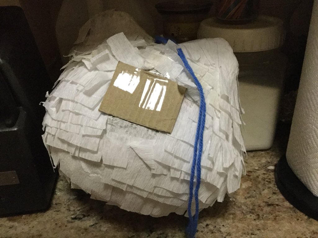 NessaKitten_109's tweet photo. I know it’s not Pokémon related but here is my SnowBotamon Digimon piñata. #Digimon #SnowBotamon #Pinata #Piñata #DigimonPiñata https://t.co/YpJpXxqFEF