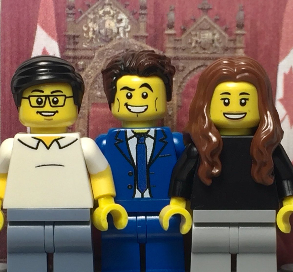 PoliLego's tweet photo. Meet the 2018 @JaimiesInterns: Matthew Yau, Christian Pollock and Alessia Avola. Here’s @matt_yau, @chr_pollock and @Aless_Avola... in LEGO! #cdnpoli #jaimiesinterns https://t.co/M2iUorT3Pf