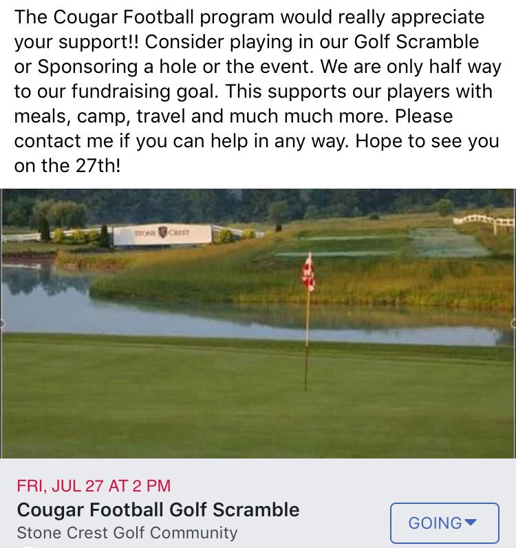 LauraBless1's tweet photo. Cougar Football Golf Scramble July 27th! https://t.co/8yEQdo3AHN