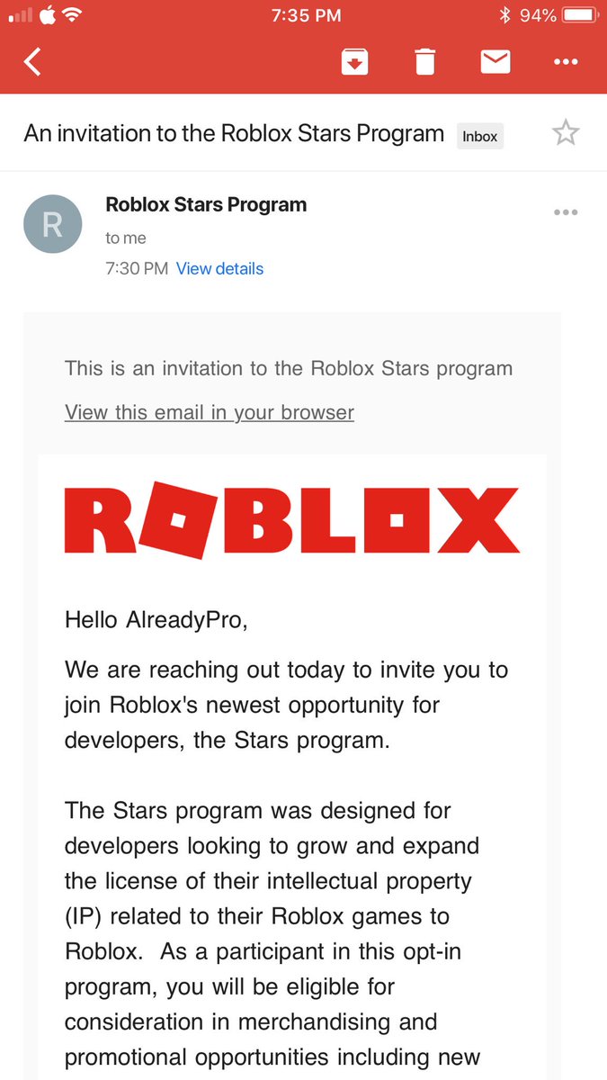 Logan On Twitter I Was Just Invited To The Roblox Stars Program