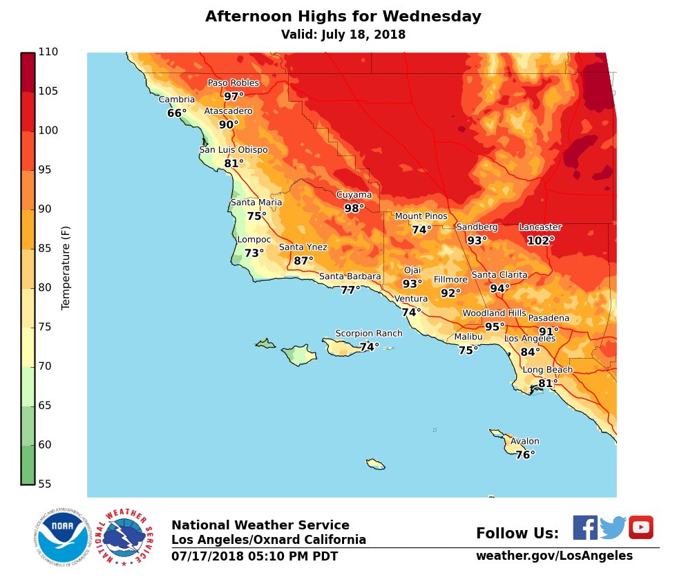 NWS Los Angeles on Twitter "Increased monsoon moisture across the