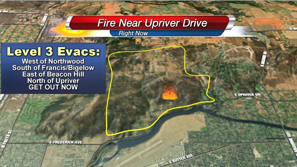 UPDATE: Evac map for Upriver Drive Fire
