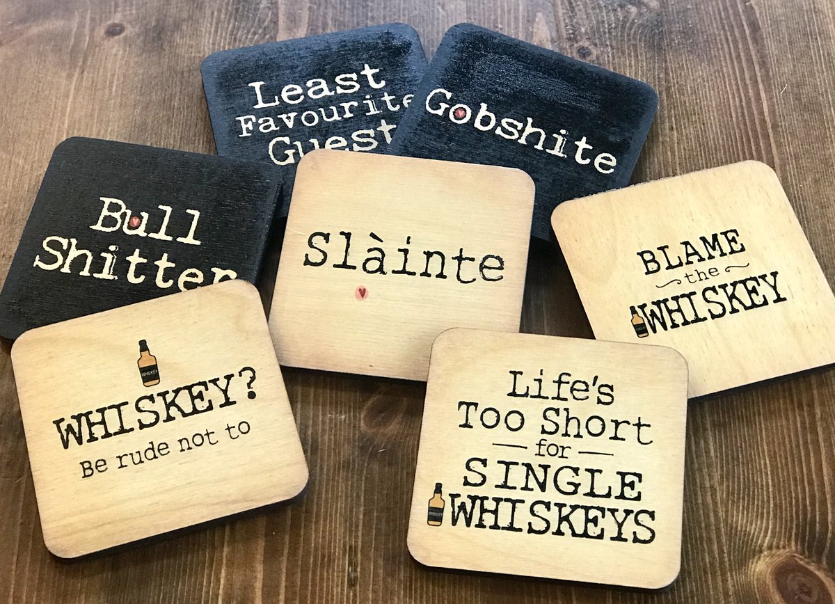 BrownesIrish's tweet photo. Do you LOVE our new coasters? #gobshite  

#whiskey #slainte #slángifóill  #coasters  #shoplocal  #kc_local  #kc #pubstyle https://t.co/bhD893vGVm