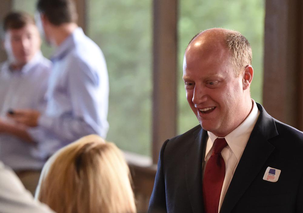 BobGathany's tweet photo. @aldotcom Lt. Gov. candidate Will Ainsworth waits for election returns in Guntersville Tuesday evening. https://t.co/6kND52NqyF