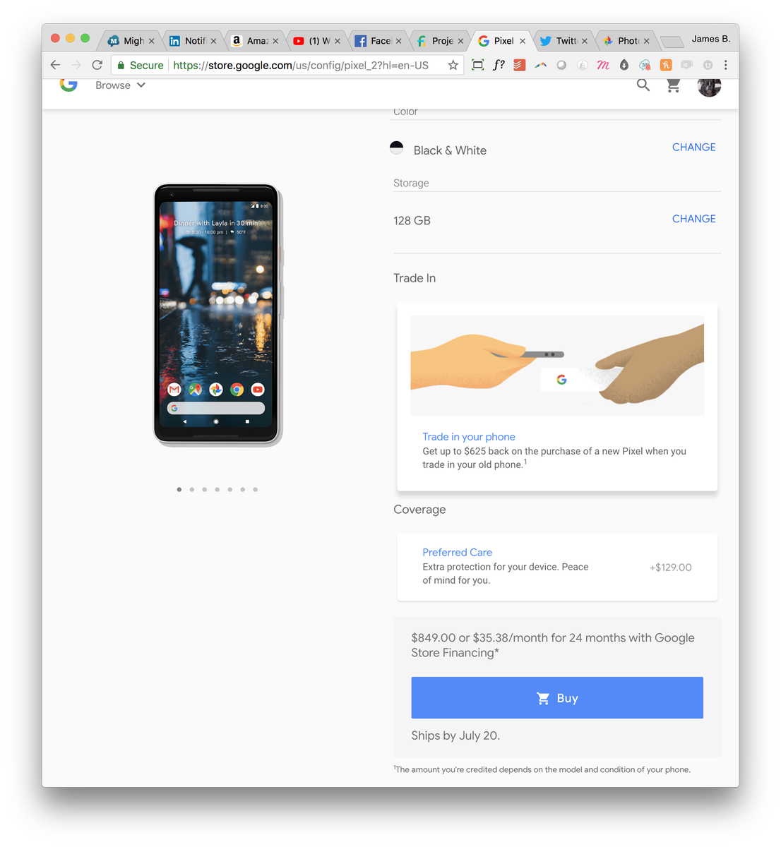 prekerser's tweet photo. Looking to switch to @Google @projectfi and I'm seeing two different prices for the same EXACT phone. Strange. Weirdest part? It's more expensive if you join their service! https://t.co/qoYkdWlwWU