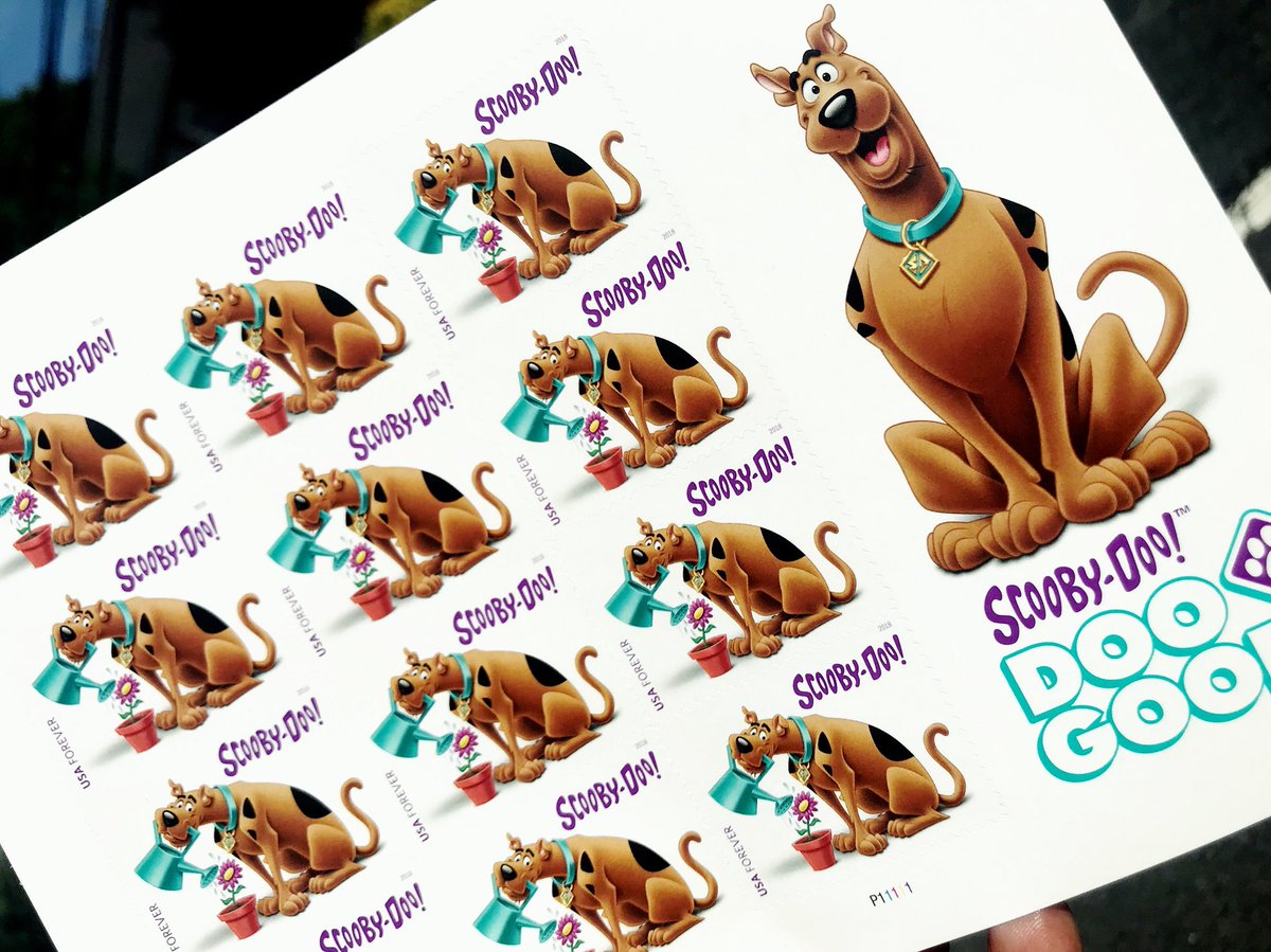 FINGERSININK's tweet photo. HOT OFF THE PRESS: just released Scooby Doo #foreverstamps!
#fingersinink #foreverstamps #usps #snailmail #writemoretextless #writemoreletters #fiisocial https://t.co/JpRrpdXack