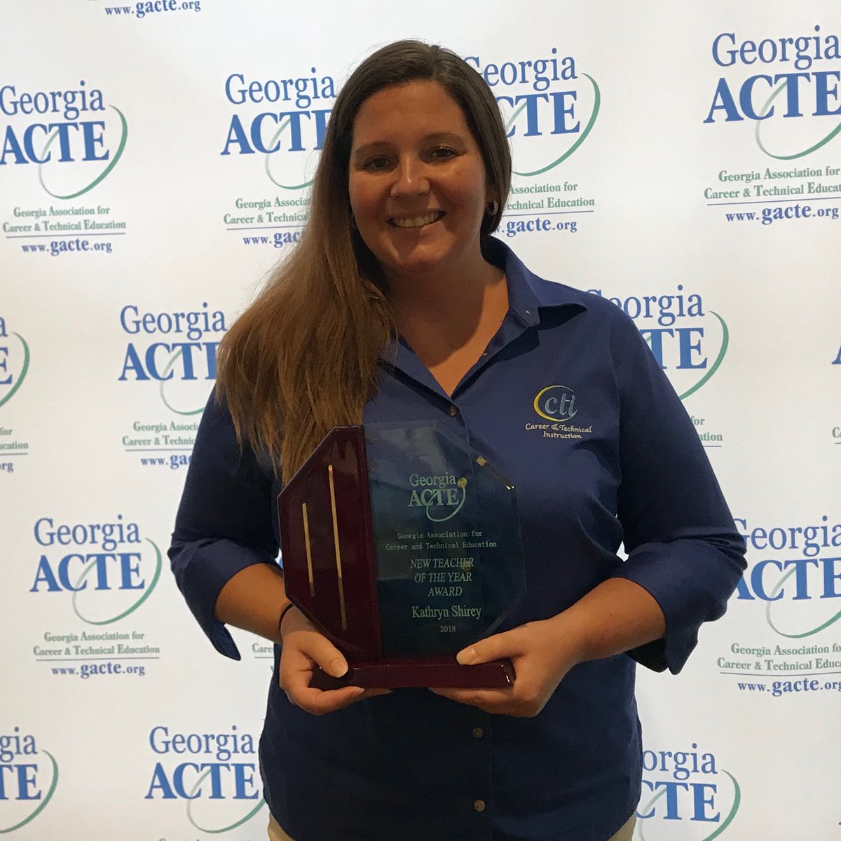 georgia_cti's tweet photo. The 2018 GACTE New Teacher of the Year is CTI Coordinator, Kathryn Shirey, Haralson County High! Congratulations!! #leadingtheway https://t.co/usZn0kq3k9