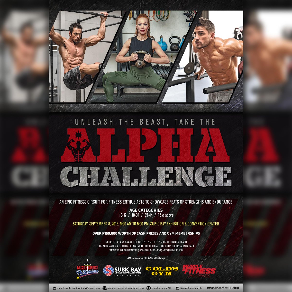 MuscleFit_PH's tweet photo. Do you have what it takes to become the next Alpha Male or Alpha Female? For mechanics and details, visit our Facebook or Instagram page @musclecontestph! #MusclecontestPH #AlphaChallenge https://t.co/zU2XpDfI9r