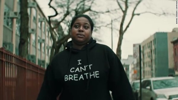 Erica Garner in 'I Can't Breathe' sweatshirt