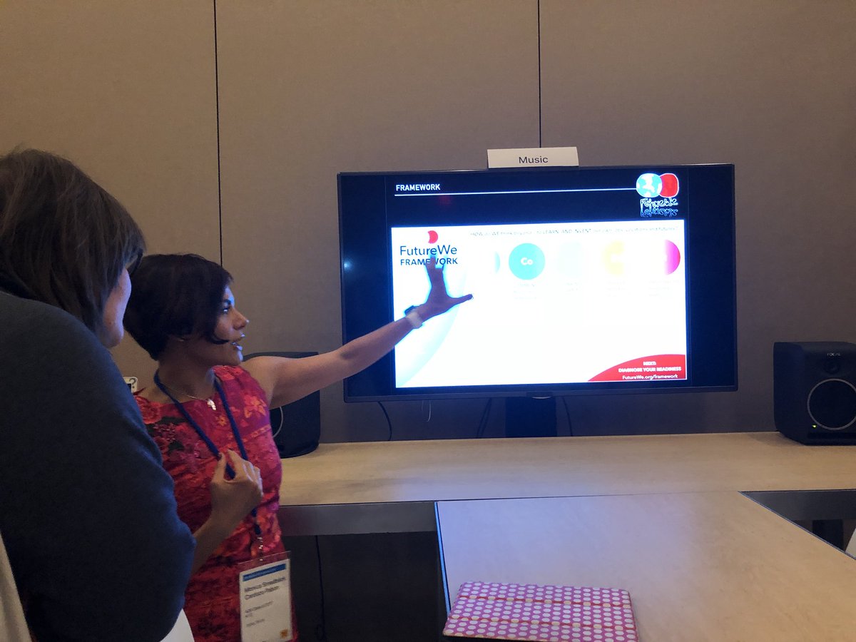 itsallaboutart's tweet image. @Monica_Smedback rocking her pitch and presentation on the FutureWe framework at ADEAfterHours #ADE2018 #AppleADEChat