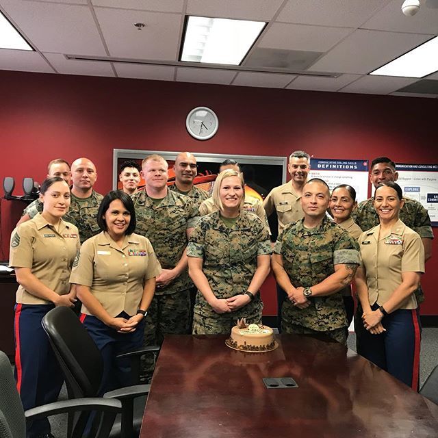 LAXMARINES's tweet photo. Happy birthday to one of our newest members of the Recruiting Station Los Angeles team, Corporal Emily Kirk, the Marketing and Communication Marine 🎂
#birthday #cake #laxmarines #comstrat #mpa #mac #12mcd #usmc #celebrate https://t.co/jtDb3eHBoZ https://t.co/vZC5L2ZVkS