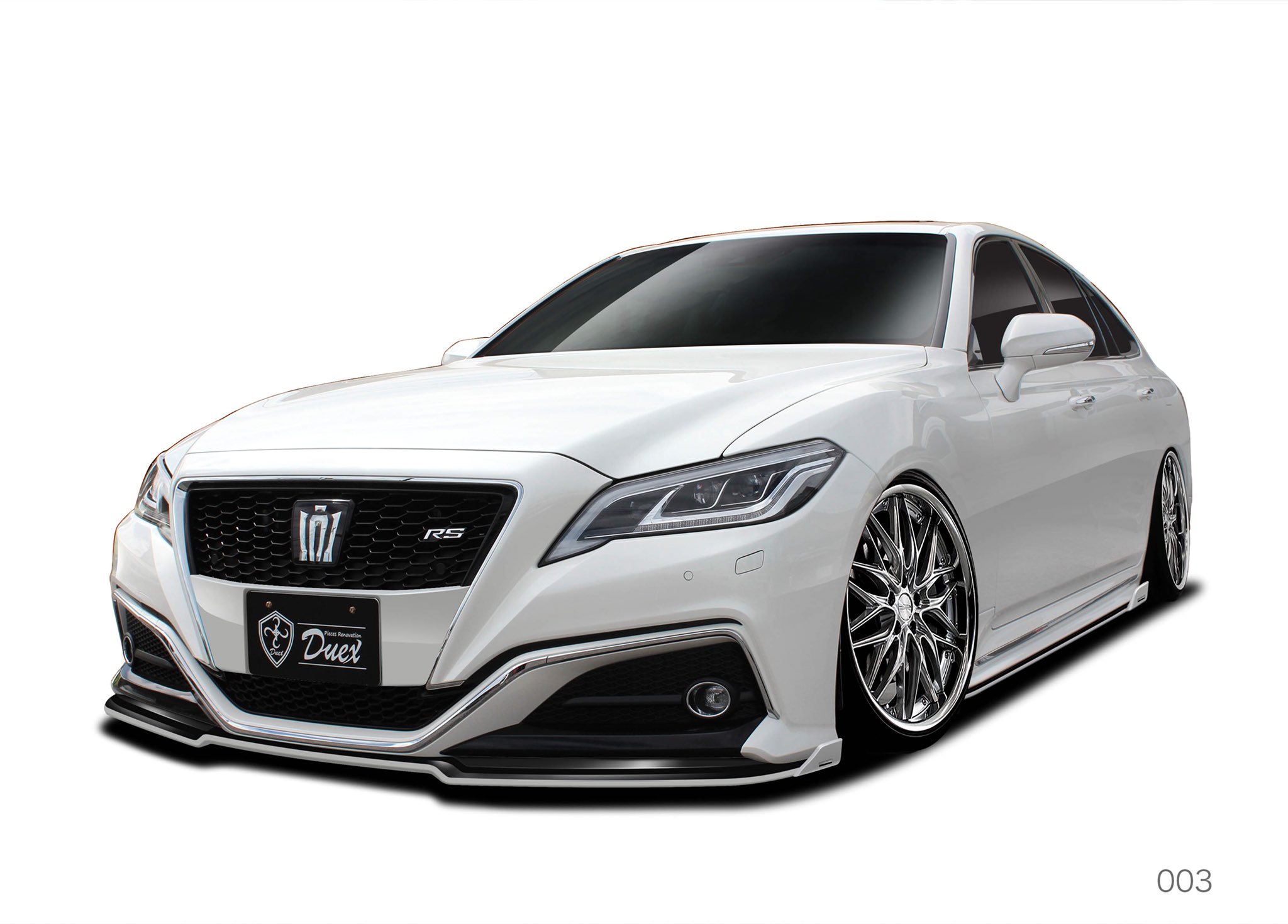 Twitter 上的 Tomoki Tabei P S Duex ターキーチャンネル 新型2クラウンduexフラップエアロシリーズdebut Cg完成しました 詳しくは７月３１日発売のvipstyle特別編集crown本で 新型クラウン 2クラウン ピース Duex Vipstyle エアロ Duex車高調 専用