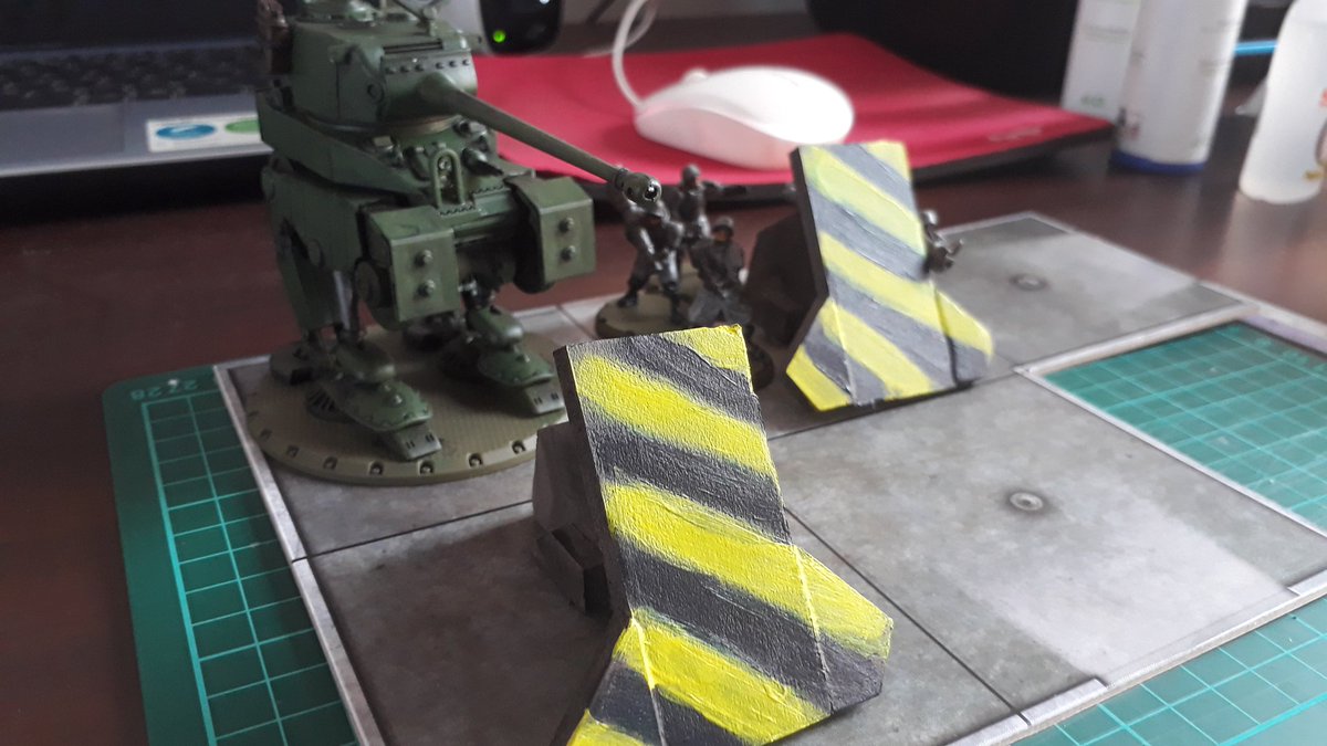 WiraCraftwork's tweet photo. Tank traps. Tank barriers.
For Dust 1947 gameplay.
Cover : all.
Units in square : only soldiers.
Going through : only soldiers.
========
.
.
.
#dusttactics #dustwarfare #dust1947 #dustminiatures #miniatures #wargaming #boardgaming #tanktraps #tankbarrier https://t.co/amPcgNCDeU