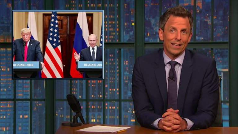 _StarBuzz's tweet photo. Late-night hosts rip Trump's response to Putin presser criticism: "Get the f? out of here" https://t.co/Mgn5pfuERc https://t.co/FGTQxOwEBQ