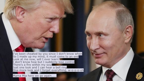 Celticbluestone's tweet photo. #TrumpMovieQuotes
As Mama Mia hits the big screen again.....the lyrics are uncannily reflective of Donald Trump’s recent behaviour: All together then.... https://t.co/BsOujUg3dU