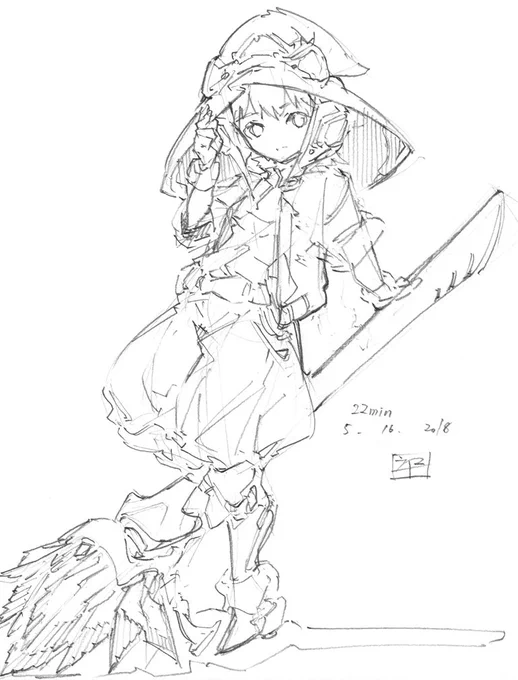 SF魔法使い
#sketch #doodle #落書き 