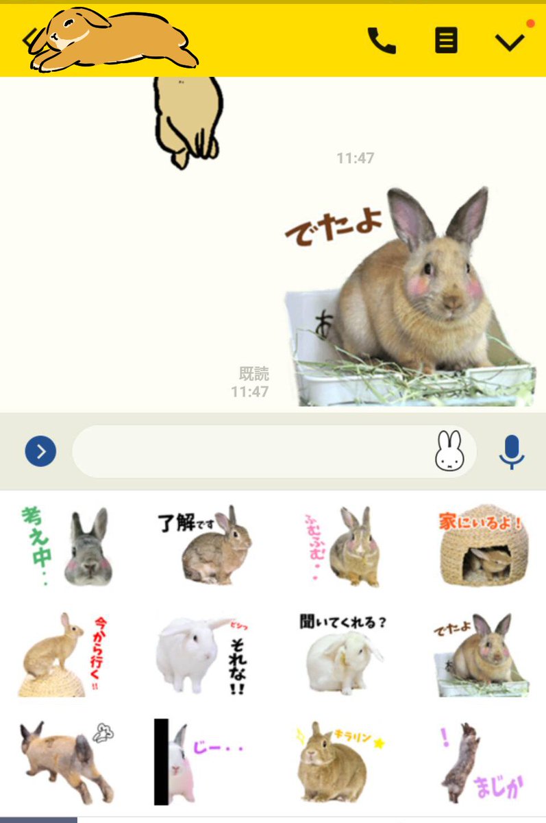 Schinako Illustrator とても使いやすいです 私は でたよ が好きで 意味なく使っちゃう Save The Rabbitsのうさぎスタンプ Line Store T Co Rbbcy5bki0