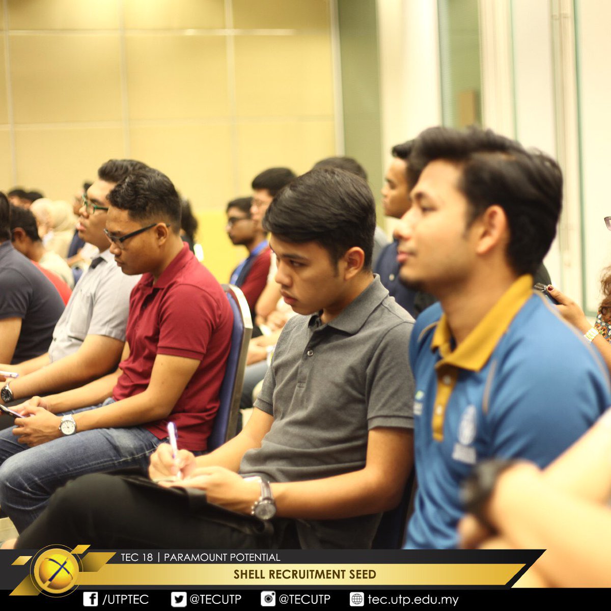 TECUTP's tweet photo. ✨[ TEC18 Shell Recruitment Seed ]✨
.
Career Talk by Shell is happening now at Seminar Room 6, Undercroft, Chancellor Complex UTP.
.
#TEC18 #ParamountPotential #ShellRecruitmentSeed https://t.co/0jBlsBVKI4