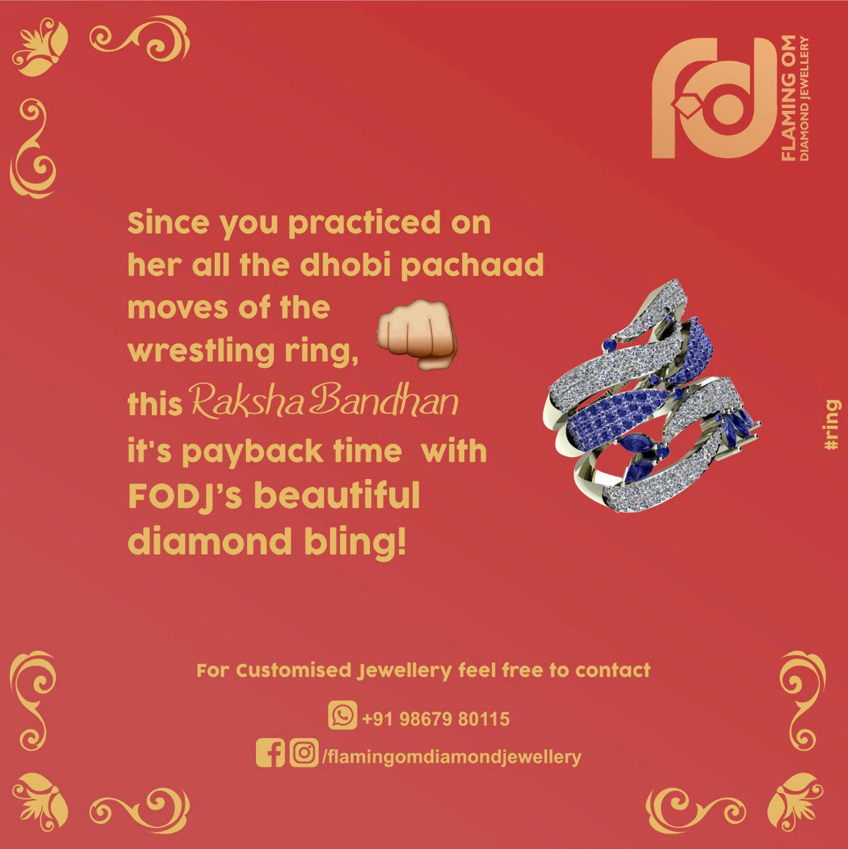 flamingomdjs's tweet image. Place your orders now! 
.
#fodj #custommade #jewellerydesigner #diamondjewellery #diamondlicious #ring #diamonds #mumbaidiamondjewellery #fodjrings #jewellery #mumbaiJewellerydesigner #custommadejewellerydesignersofmumbai #rakshabandhan #rakhi #rakhi2018