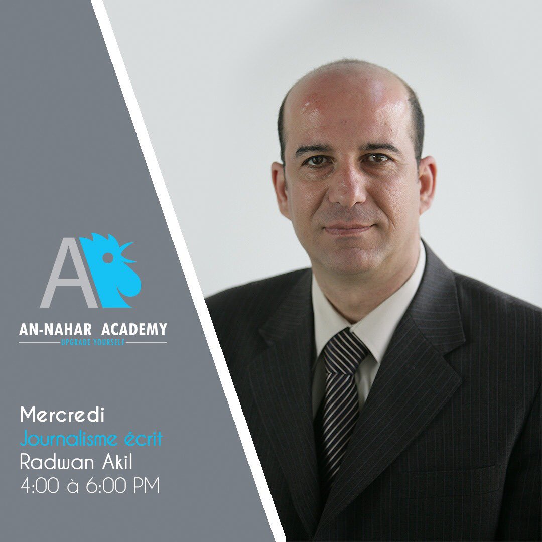 FondationGebranTueni (@fondationgt) on Twitter photo Learn to write, edit or publish or become a more effective journalist. Gain skills, knowledge and practical experience with #Annahar_Academy.
For more info or for registration, call us on 03-250933 or 01-994888 <a href="/RadwanAkil/">Radwan Akil</a> Learn to write, edit or publish or become a more effective journalist. Gain skills, knowledge and practical experience with #Annahar_Academy.
For more info or for registration, call us on 03-250933 or 01-994888 <a href="/RadwanAkil/">Radwan Akil</a>