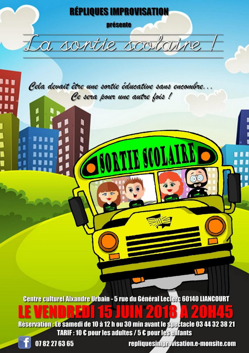 Repliques_Impro's tweet photo. Et enfin le dernier spectacle de la saison passée, à savoir la "Sortie Scolaire" ! https://t.co/1pzTnQQVTY