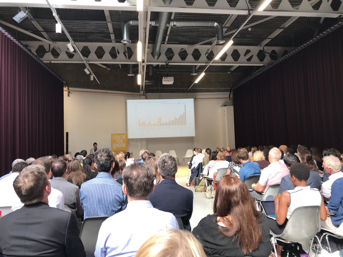 tom_colthorpe's tweet photo. Packed room for @centreforlondon #boroughbuilders report launch. 

@vpinoncely setting out how much direct delivery is going on in #London and how much more boroughs could be doing. 

Nearly 40,000 of potential over next 5 yrs! https://t.co/owI7jjgZhW