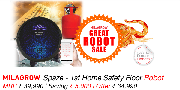 skmrobotics's tweet image. Great Robot Sale - Save Rs. 5,000 on World&apos;s 1st Home Safety Floor Robot Milagrow AguaBot Spaze zurl.co/Vr9xx 
#FloorRobots #Robovac #CleaningRobots #RoboticVacuumCleaner #VacuumCleaner #FloorCleaningMachine