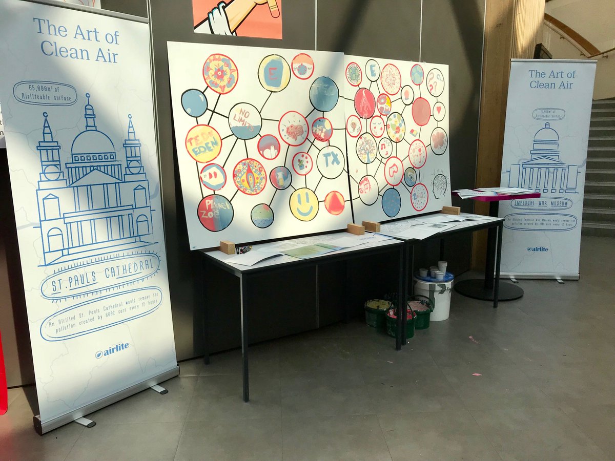 TEDxYouthHarlow's tweet photo. Delegates @TEDxYouthHarlow creating a collaborative painting using paints that help to purify the air! So cool! Thank you @AirliteGlobal for opening our eyes to how we can think differently in making our world a better place. #MakingConnections https://t.co/ZTDRZ3q0Z2