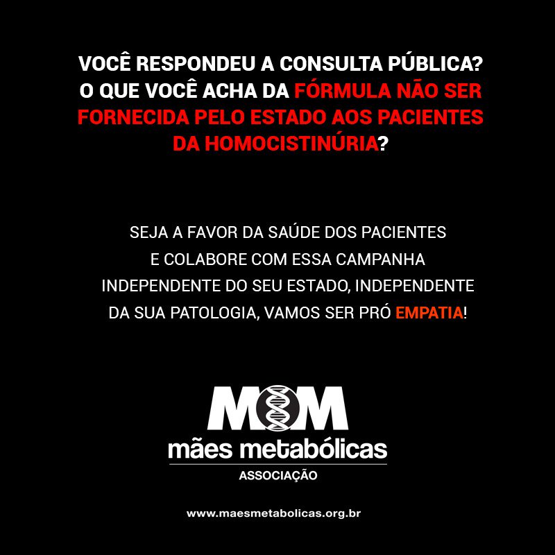 MMetabolicas's tweet photo. #Ministériodasaude levou 9 anos falando em fazer o PCDT da Homocistinuria e agora quer não incorporar a fórmula que salva a vida deles .Porque???#Conitec https://t.co/w6RMqcmmTt