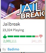 Badimo On Twitter Big News Jailbreak Has Become The First Roblox Game To Earn Two Million 2 000 000 Likes This Is A Massive Milestone Thank You For Making Jailbreak As - roblox badimo twitter