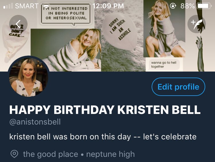 KRISTEN BELL THEMED TODAY I LOVE YOU HAPPY BIRTHDAY!! 