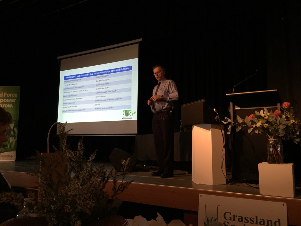 Ken Solly explaining the “mortar between the bricks” with farm business structures #PastFuturePasture #gssaconference2018