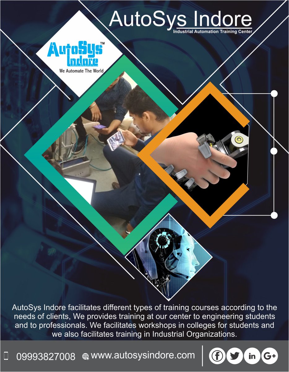 autosysindore's tweet image. AutoSys Indore facilitates different types of training courses according to the needs of clients, We provides training at our center to engineering students and to professionals

#Indore #AutoSys #Engineering #Training #Workshops