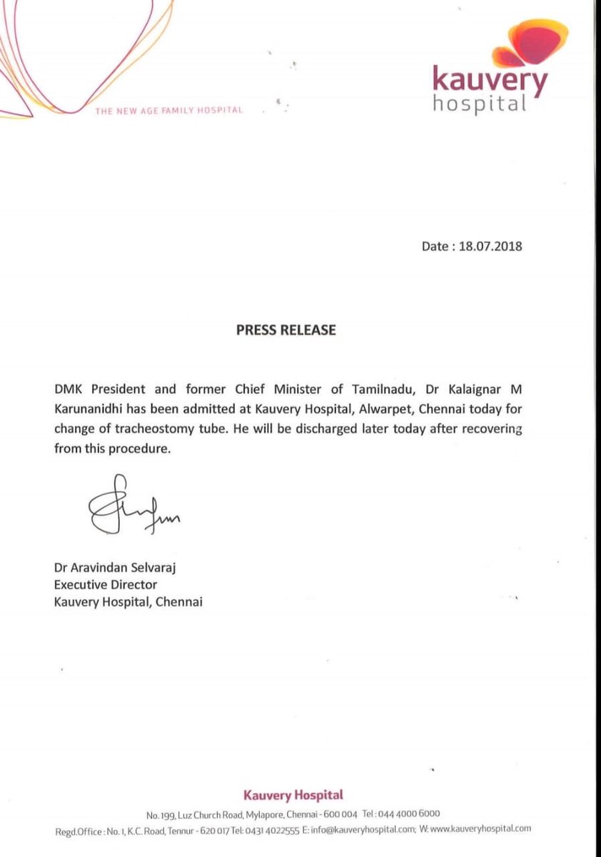 Press Release from Kauvery Hospital...-Admin
