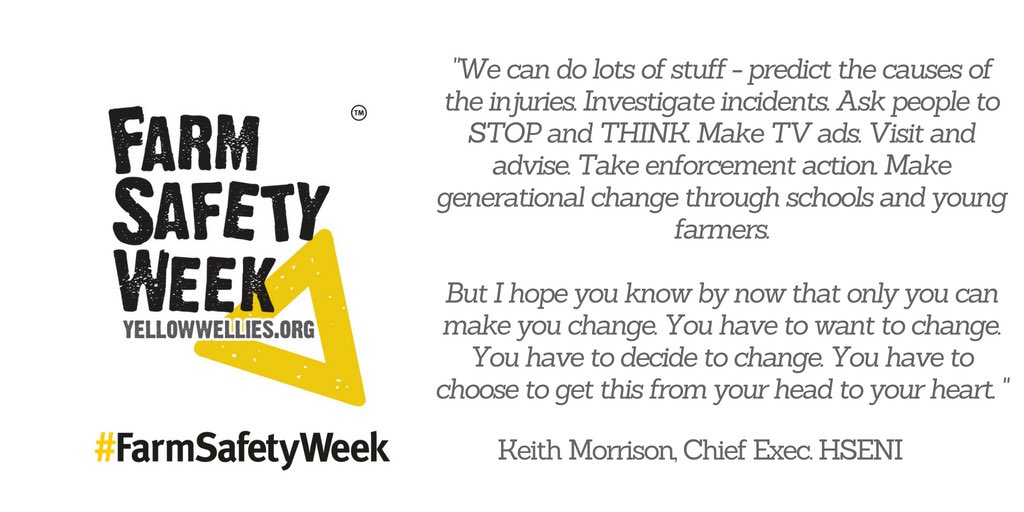 Day 3 of #FarmSafetyWeek &amp; you really should read this ... 
An open letter to farmers from <a href="/Keith_Morrison_/">Keith Morrison</a>  Chief Exec of <a href="/Hsenigov/">HSENI</a> and Chair of the NI Farm Safety Partnership
yellowwellies.org/an-open-letter…