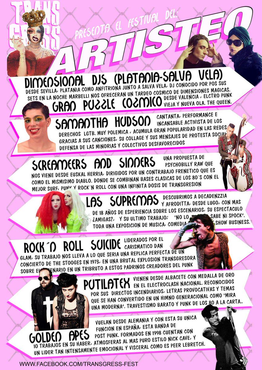 FestTransgress's tweet image. ARTISTEO Y FESTIVAL de la TRANSGRESSION en Zamora el 15 /Septiembre /2018