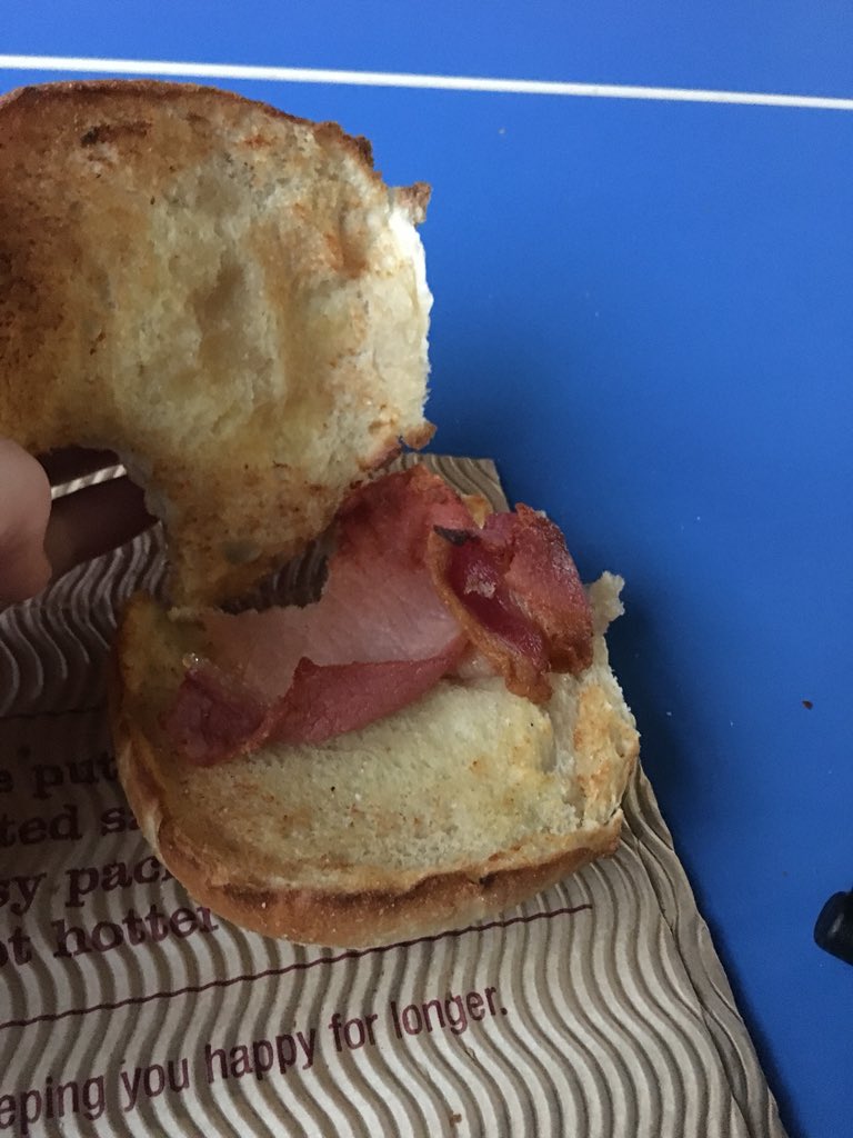 watki78's tweet photo. @CostaCoffee shameful bacon roll dried out slither of bacon that only half filled the roll. Worth £2.95? #shouldhavegonetogreggs @GreggsOfficial https://t.co/36FP0v1V6O