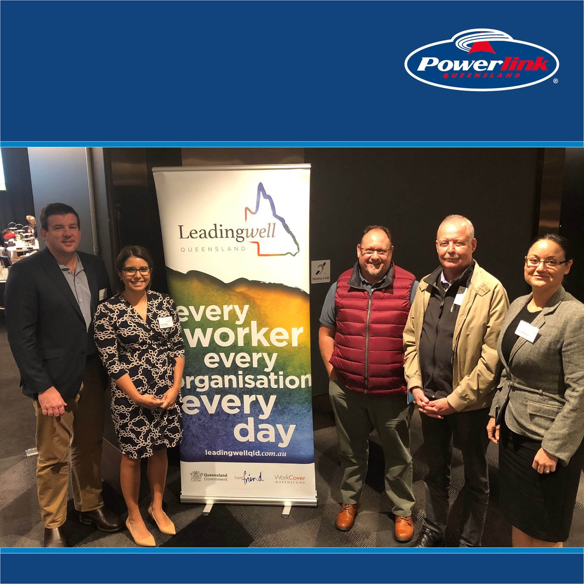 powerlinkqld's tweet photo. Our team challenged their thinking around work design at the #LeadingWellQLD event discussing good leadership and promoting healthy workplaces. https://t.co/SK1GGfKAmV