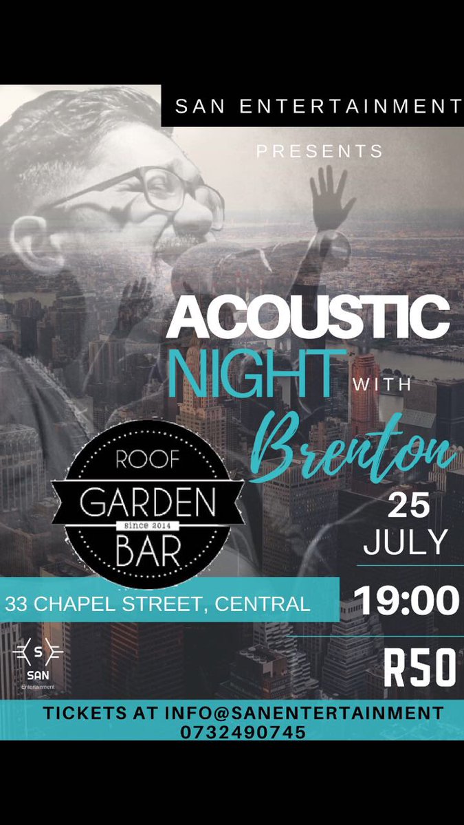 sanentertain's tweet photo. Acoustic Night with @goldmanbrenton happening next week Wednesday! see poster for more, book now! #eventsinpe https://t.co/MovlQxLEZB
