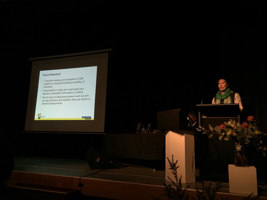 Dr Amy Cosby presenting findings from projects exploring the value of animal location and behaviour data and discussing future research