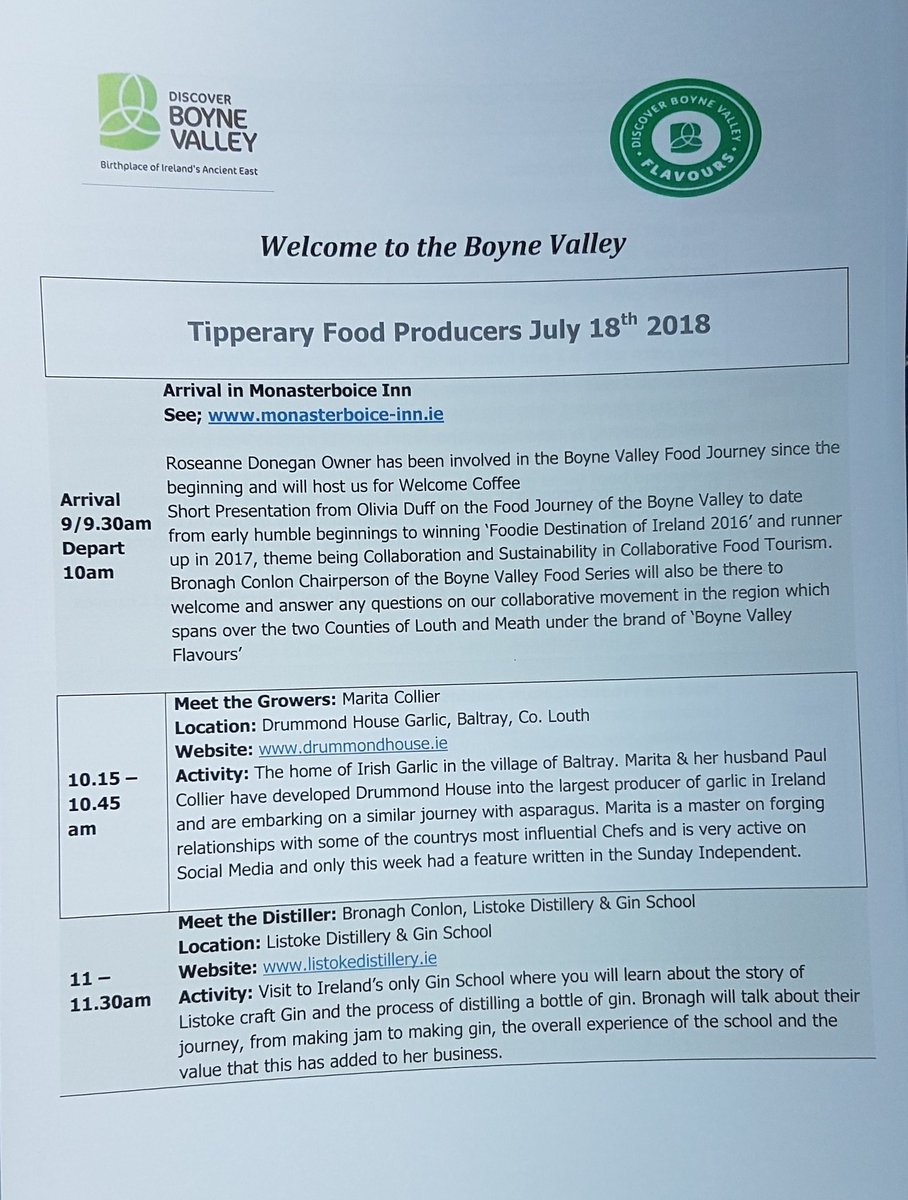 Tipperary Food Producers (@tippfood) on Twitter photo The Tipperary Food Producers are headed to meet the Boyne Valley Producers today. Looking forward to learning and sharing knowledge, stories and food with <a href="/BoyneValleyFlav/">Boyne Valley Flavours</a> and <a href="/DiscoverBoyneV/">Discover BoyneValley</a> #TripfromTipp The Tipperary Food Producers are headed to meet the Boyne Valley Producers today. Looking forward to learning and sharing knowledge, stories and food with <a href="/BoyneValleyFlav/">Boyne Valley Flavours</a> and <a href="/DiscoverBoyneV/">Discover BoyneValley</a> #TripfromTipp