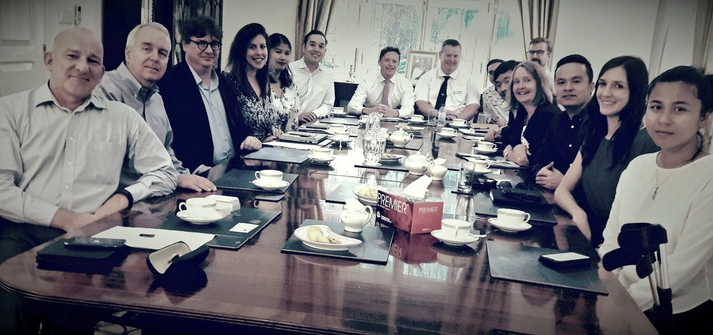 cgleesonDHM's tweet photo. Excellent morning of discussions on  #TVET with @tsredshaw, @JonathanLedger and our Board members. Many exciting projects supported by @ukincambodia about to begin across all of Cambodia #UKKH https://t.co/6DttPtaxQn