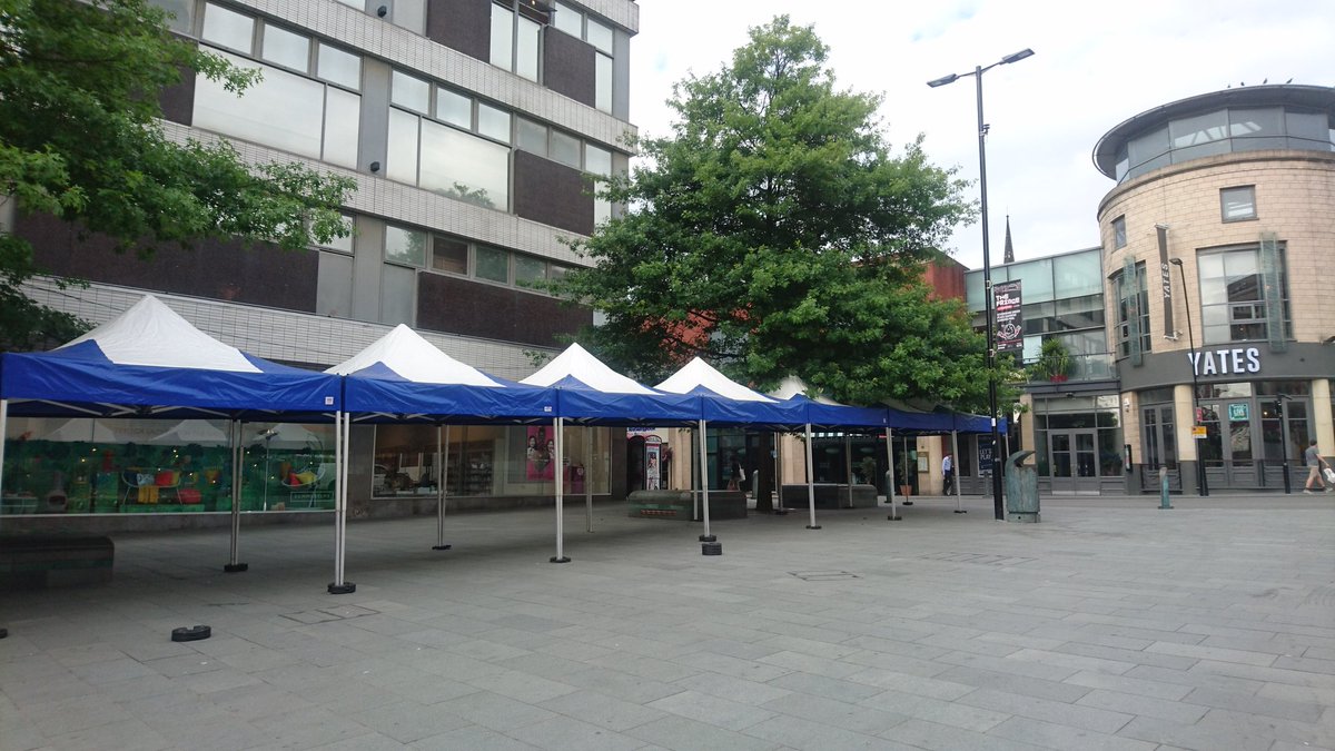 SheffieldMHW's tweet photo. Getting set up for the Wellbeing Festival today on Barker's Pool - come join us from 10am https://t.co/t9ePQgjH3d