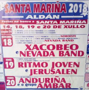 PlanazoPonteved's tweet photo. 18, 19, 20 Julio – Festas de Santa Mariña de Aldán 2018
Hoy Miércoles #18Julio #PlanazoEnPontevedra
#PlanazoEnGalicia #ocio #agenda #cultura #FelizMiercoles #Pontevedra #concierto #concerto
Más info https://t.co/V2CVKBpLAJ https://t.co/9sEmHBLUSe
