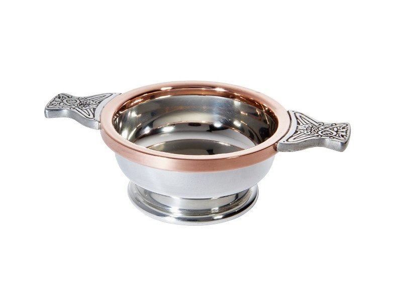 Elegant burnished Copper Rim Pewter Quaich now available. Choose from our range of engraving options, or add your own design! scottishquality.com/Quaichs/Pewter…