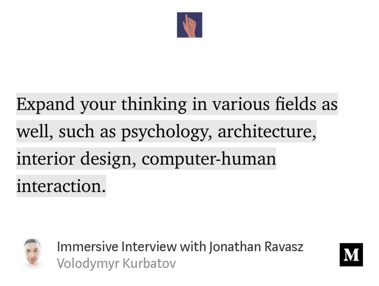 Reply on question "What are the most required skills for guys who want to start designing for #AR / #VR?" by <a href="/jonathan_ravasz/">Jonathan Ravasz</a> medium.com/inborn-experie… #UX