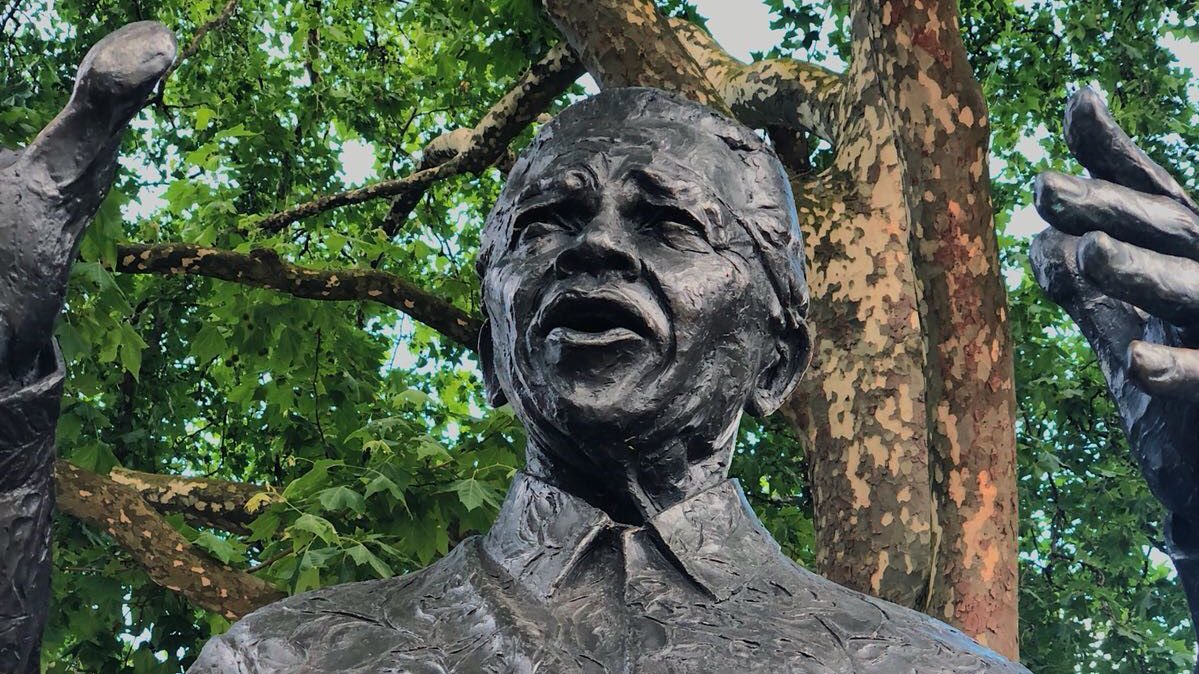Statue of Nelson Mandela in Parliament Square.